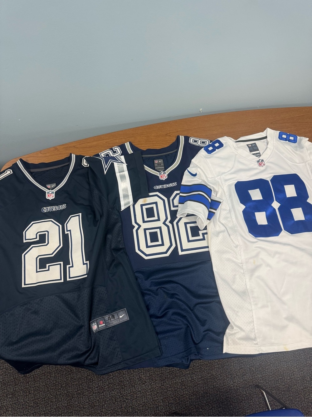 NFL Jersey Dallas cowboys Witten Elliot and dez- Navy and White Football Replica